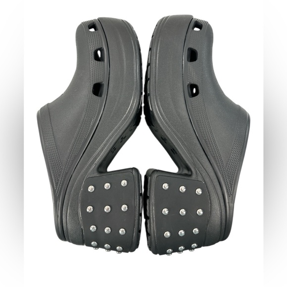 Crocs Siren Studded Platform Clog Heel Black Y2K Grunge Baddie Unisex M 12 W 14 - Picture 4 of 11